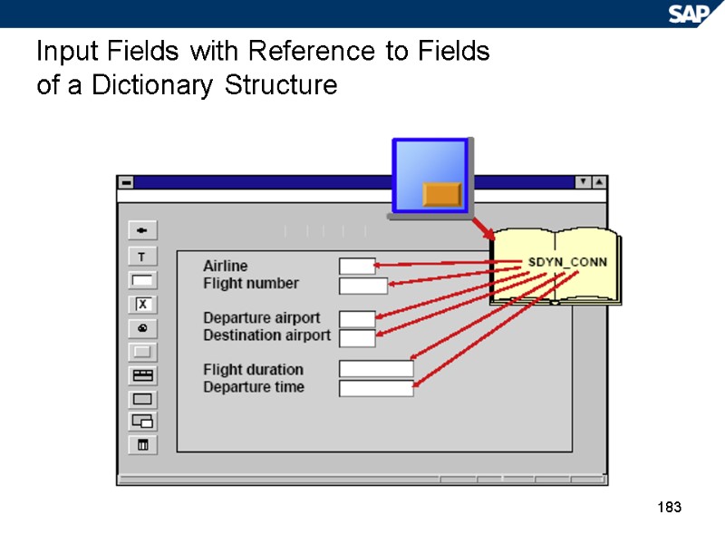 183 Input Fields with Reference to Fields of a Dictionary Structure